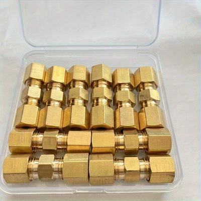 "TEMU 10pcs Pack Of Easy-to-install Brass Brake Line Connectors, 3/16" (4.76mm), No-welding Kit For Vehicles" Image