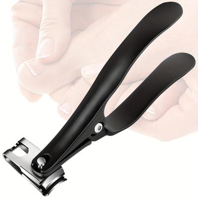 TEMU Duangduangbiu Heavy Duty Nail Clippers For Thick Nails - Long Handle, 360° Rotating , Design, Ideal For Seniors And Men, Perfect Gift, Modern Black Pedicure Tool Image