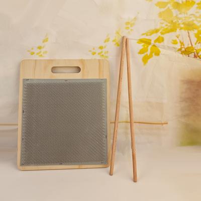 TEMU Wool Blending Board And Brush Set For Fiber, Includes 2 Dowel Rods For Easy Drafting & Rolag Removal, Felt Needle Project Wool Image