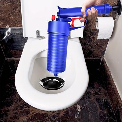 TEMU High-pressure Drain Blaster - Powerful Clog Remover For Toilets, Sinks, And Showers - Blue & With Comfortable Grip - No Electricity Or Batteries Needed Image