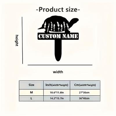 TEMU Personalized Turtle Garden Stake - Animal Sign, Custom Name, Ground Mount, No Electricity Needed, Gift For Gardening Enthusiasts And Pet Owners, All Image