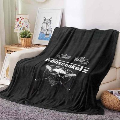 TEMU Onkelz Inspired Flannel Throw Blanket - Black & White With Eagle Design, , Soft Polyester Knit - Travel, Sofa, Bed & Home Decor - Ideal Gift For Music Lovers, All Image