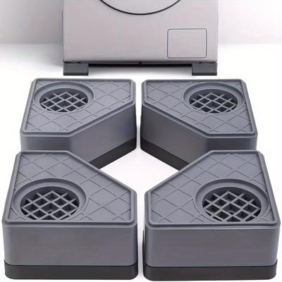 TEMU 4-pack Anti-vibration Pads, Universal Fit Plastic Floor Tray For Washing Machines, Dryers, Refrigerators, Square Rubber Foot Pad, Moisture-proof, , Shock-absorbing Support Base Image