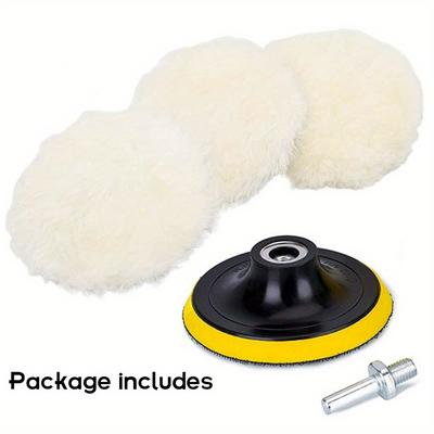 "TEMU 5pcs Car Polishing Kit - 3" Buffing Wheelpad, M10 Drill Connector, Waxing & For Auto Styling, For" Image