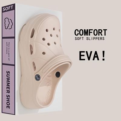 TEMU Solid Color Unisex Clogs, Lightweight Non-slip Eva Slides, Summer Indoor And Outdoor Beach Garden . Image