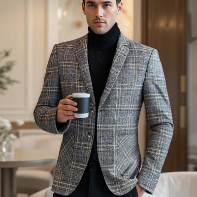 TEMU 2025 For Middle-aged Men, Spring And Autumn Suit Jacket Single Western Top No Ironing Casual Suit For Men Dad Image