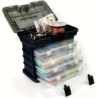 TEMU 1pc Multifunctional Lure Box With Fishing Accessories, Abs Material, Normal Waterproof Level, Ideal For Sea And Rock Fishing Bait Storage, Fishing Tool Box, Fishing Tackle Box Image