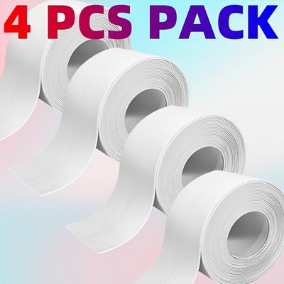 TEMU 4 Rolls Of Long-lasting Self-adhesive Waterproof Sealing Tape, Suitable For Bathroom And Kitchen, Sealing Tape, Instant Application, No Tools Required, Peel And Apply Image