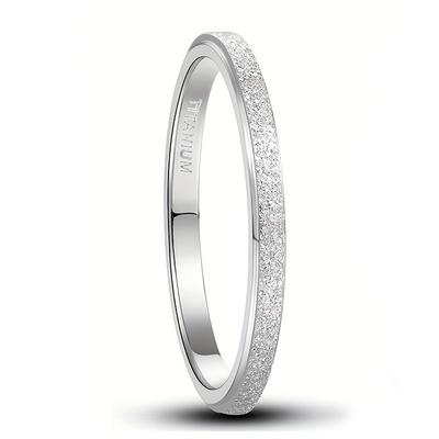 TEMU 1pc Titanium Steel Ring For Women, 2mm Brushed , Simple Elegant Wedding Band, Engagement Ring, December Birthstone, Mardi Gras Day Gift Jewelry, Stone Creation, For Daily & Party Image