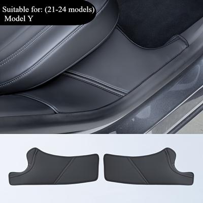 TEMU For Rear Door Protection Mat - Pu Leather, Dirt-resistant, Non-slip, Scratch-resistant, , Pu Leather Door Protection Mat Image