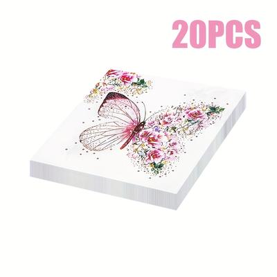 TEMU 20pcs 2-layer Disposable Tissue Set, Party Decoration Tissue, Flower Pattern 13*13inch Image