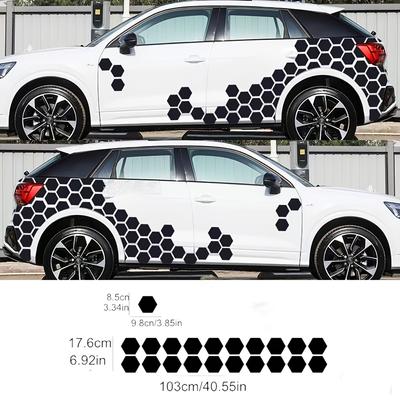 TEMU 20pcs, Hexagonal Grid, Diy , Side Honeycomb, Rear Decal, Car Sticker Image