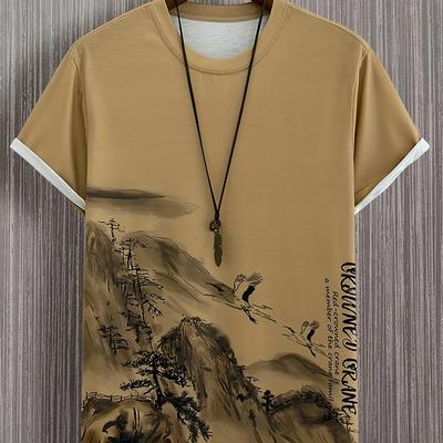 TEMU Men's Summer Short Sleeve Printed T-shirt Image