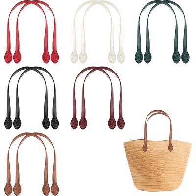 TEMU 12-pack Assorted Colors Leather Bag Handles, Short Handles For Purses, Diy Crochet Bags, Handbag Repair Supplies With Ear-shaped End Holes For Handbag Making, Diy Wallet Making Image