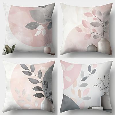 TEMU 4pcs, Bohemian Pattern Soft Pillowcases, 17.72 X 17.72 Inches, Comfortable Matching, And Beautiful, Machine Washable, With Zipper Closure, Suitable For Sofa, Car, Bedroom Decoration. Image