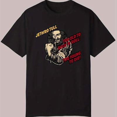 "TEMU Men's Graphic Print Polyester T-shirt - Black With "" Design, Round Neck, Casual Summer Tee, Machine Washable, Regular Fit" Image