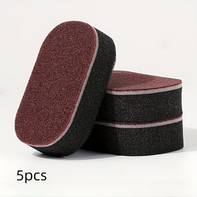 TEMU 5pcs Double-sided Cleaning Sponges For Kitchen, Bathroom, Glass, Walls, Floors - Magic Sandpaper Sponge For Scrubbing Pots, Rust Removal & Stain Removal Image
