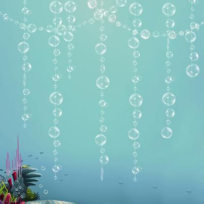 TEMU 2 String Underwater White Garland Little Mermaid Birthday Party Decoration Underwater Birthday Hanging Beach Banner Underwater Background Ocean Party Supplies Image