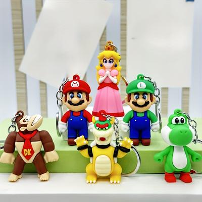 TEMU 6pcs Set Super Cartoon Cute Keychain, Game Video Theme Silicone Key Chain-dirt-resistant Key Ring, Soft Rubber Pendant, Suitable For Bags, Backpacks And Car Supplies For Image