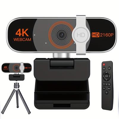 TEMU 4k Usb Webcam With Auto , Privacy Cover, , - Ideal For Video Calling & Conferencing, Laptop/desktop Use, Auto Focus Lens, 4k Resolution, Lens Webcam | Professional | Adjustable Stand, Webcam Image