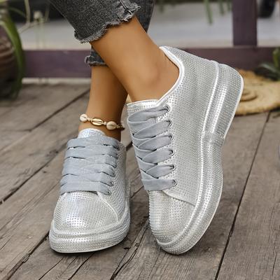 TEMU Love Lizu8800 Women's Sneakers 2025 New Thick-soled Versatile Shoes Casual Full White Shoes Trend Image