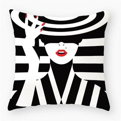 TEMU 1pc/4pcs Vintage Stripes And Art Deco Throw Pillow Covers, Hand Washable Polyester Cases, Woven Modern Home Decor, With Zipper Closure For Living Room Image