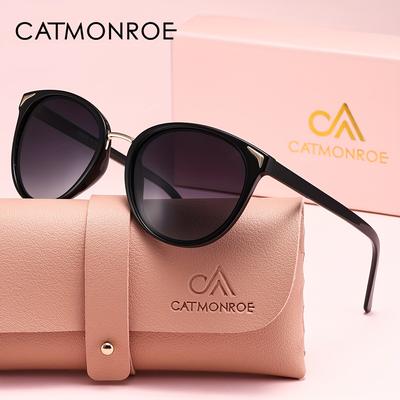 TEMU [sunglasses]catmonroe Elegant Women's Fashion Glasses - Stylish Transparent Frame With Metal Accents, Protection, Ideal For & Party Photos - In A Pink Gift Box Image