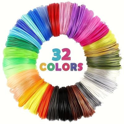 TEMU 32 Colors Of 3d Pen Pla Consumables, Per Color, A Total Of 320 Feet, With 2 Finger Covers, Random Colors Image