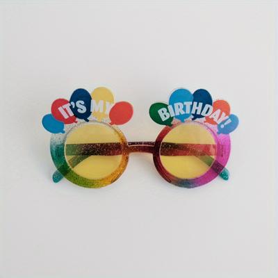 TEMU 1pc, Birthday Glasses With Lenses, Decorative Glasses, Party Photo Booth, Adult Plastic Glasses, Party Supplies, Cute Aesthetic Things, Cool Gadgets, Unusual Items, Weird Stuff Image