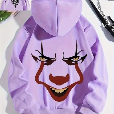 TEMU Women's Graphic Hoodie - Casual Loose Fit Pullover With Applique, Cartoon Design, Fall/winter, Autumn Hoodie | Trendy Sweatshirt | Stylish Casualwear Image