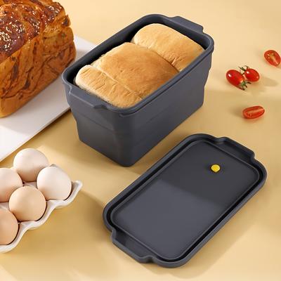 TEMU Collapsible Silicone Loaf Pan With Sealed Lid – Bread Baking Mold, Large Capacity Food Storage Container For Fridge, Ice Brick Maker, Holidays & Diy Baking Essentials, Bread Baking Supplies Image