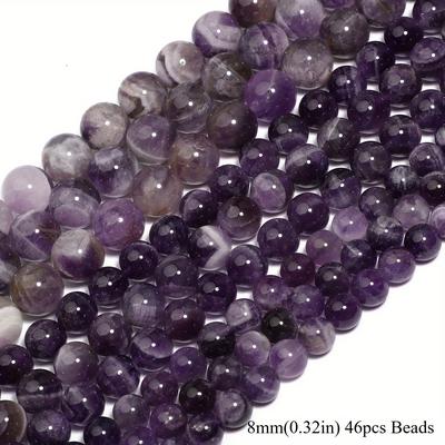 TEMU Amethyst Beads For Jewelry Making, 5a Natural Stone, High Quality Loose Spacer Beads, Elegant For Bracelets, Necklaces, Earrings, Women's Gift Image