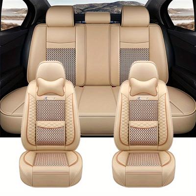 TEMU 2025 New Five-seater Full Set Seat Cover Suitable For Car Seat Cover Full Surround Anti-stain Protective Car Seat Cushion Three-seater Integrated Image