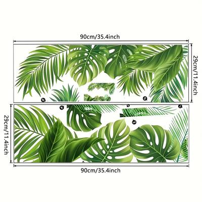 TEMU 2pcs Leaf Vinyl Wall Decals, Self-adhesive And Removable, Decor For Bedroom, Living Room, Entryway - , No Power Needed, Room Decor Image
