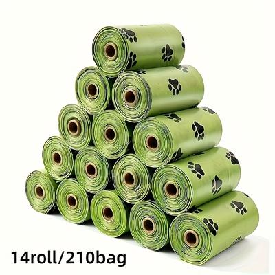TEMU 210-count Leak-proof Dog Waste Bags With Paw , 14 Rolls - Plastic Poop Bags For Pet & Outdoor Use Image