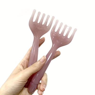 TEMU 2pcs Scalp Massager Combs For Hair, Neck & Lymphatic Relaxation - Battery-free Manual Massage Tool With Unique Curved Design For Deep Tissue Stimulation, Head Massager Image