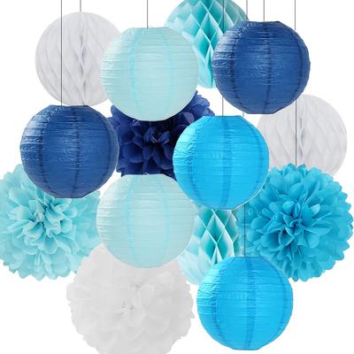 TEMU 14pcs Hanging Circular Paper Lanterns For Weddings, Birthdays, Party Decorations, Bridal Showers, Anniversaries, Graduation Ceremonies, /white Image