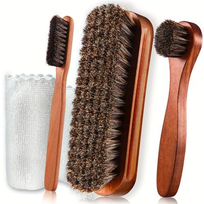 TEMU 6pcs/4pcs Shoe Brush Shine Kit, Shoe Polish Kit, Shoes Boot Cleaning Brush Dauber Applicators Image
