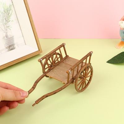 TEMU 1pc Pvc Mini House Miniature Simulation Assembled Cart Model Garden Furniture Model Birthday Gift Home Decor For Easter Supplying For Party Game Desk Ornaments Image