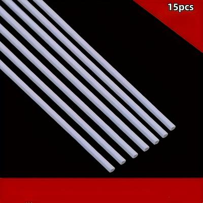 TEMU Pack Of 15pcs/20pcs Abs Plastic Rods And Tubes, White, Suitable For Model Making, Perfect Diy Crafts And Landscape Decoration For Craft Enthusiasts Image