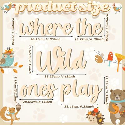 TEMU Children's Room Decoration 5pcs Set - Area Wooden Wall Art, Add Charm And Whimsy To Game Rooms, Nurseries, Unique Gift For Home, Bedroom And Children's Room Image