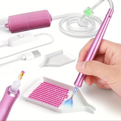 TEMU Epainter Diamond Painting Kit - Adult Electric Set With Metal Diamond Pens, Vacuum Diamond Brushes, And Organizer Tray (pink) - Beautiful Pieces, Supplies|vacuum Diamond Brush|metallic Finish Image