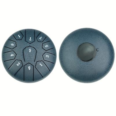 TEMU 6-inch Steel Tongue Drum Key - 11 Tones, Hand Drum With Carrying Case, Finger Picks, & Accessories For And Percussion, Drum Accessories