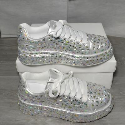 TEMU New Full Diamond Women's Shoes With A Platform Sole, Casual Dad Shoes For Men, Suitable For Spring And Autumn. Image