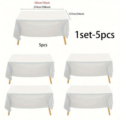 TEMU 5pcs Red Disposable Tablecloths For Parties - Pe Plastic, Birthdays, Anniversaries & Graduations Image