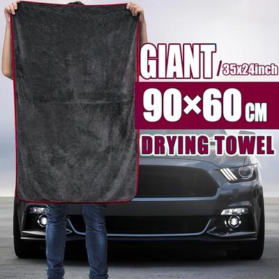 "TEMU 1pc Extra Large Car Drying Towel - Ultra-absorbent, Soft, Lint & Streak-free, Quick-dry Detailing Cloth, 24"x35", Polyester, Ideal For Automotive Cleaning" Image