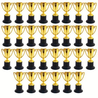 TEMU 30pcs Mini Trophies For Awards, Plastic Trophy Cups, Trophy Cups Set, Golden Participation Trophy Cup For Party Favors, Rewards, Props, Sports, Competitions(4in) Image