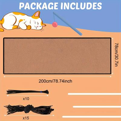 TEMU Cat Balcony Net Cat Anti-fall Net, Pet Balcony Net Fence Net, Dog Fence Net Nylon Pet Anti-fall Net Image