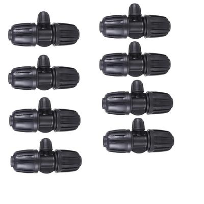 TEMU 8pcs 1/2 Inch To 1/4 Inch Tubing Irrigation Fittings For (1/2'' Id X 0.60''-0.63'' Od) 16mm Drip Tubing, Locked Barbed Tee Connectors Image