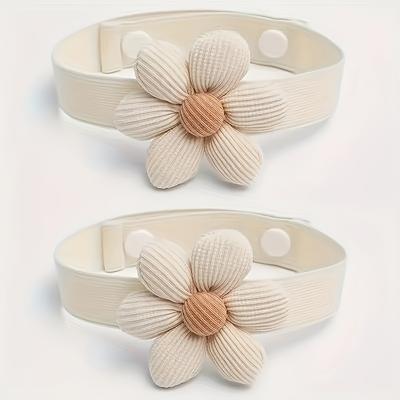 TEMU 2pcs Modern Polyester Flower Curtain Tiebacks - Decor Holdbacks With Sheer Curtain , Buy 1 Get 1 Free, Stylish Curtain Holdbacks|floral Curtain Design|neutral Image